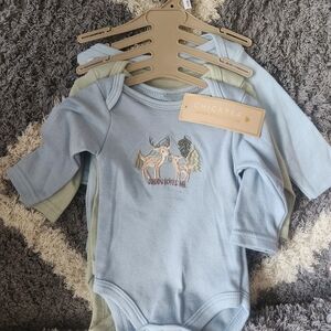Chick Pea Light Blue Deer Graphic Bodysuit